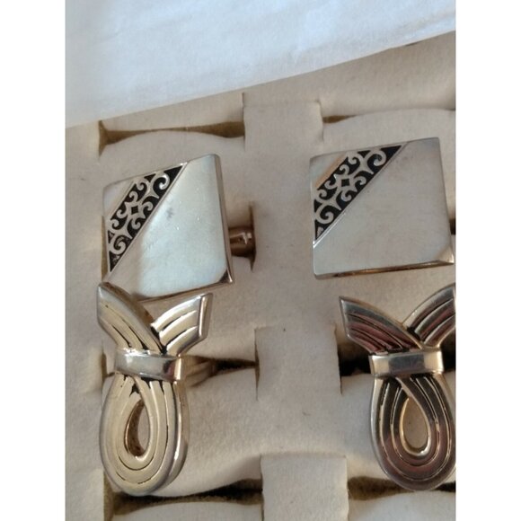 Vintage Swank Cuff Links (2 sets) plus One Swank Brushed Gold Tie Clip - Picture 2 of 8